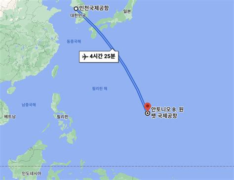 한국에서 일본까지 걸리는 시간